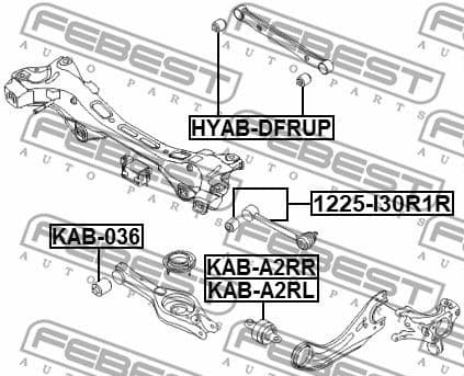 Mounting, control/trailing arm KAB-A2RL - image 2
