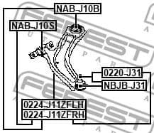 Control/Trailing Arm, wheel suspension 0224-J11ZFLH - image 2
