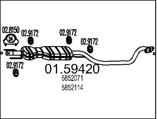 Centre Muffler 01.59420