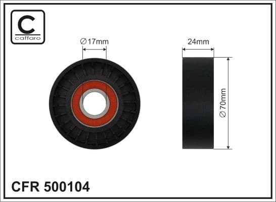 Tensioner Pulley, V-ribbed belt 500104