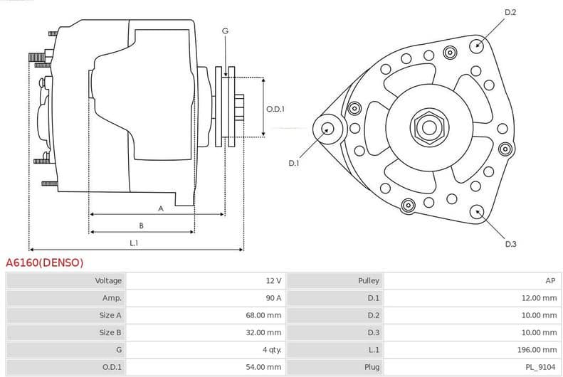 Alternator Denso A6160(DENSO) - image 5