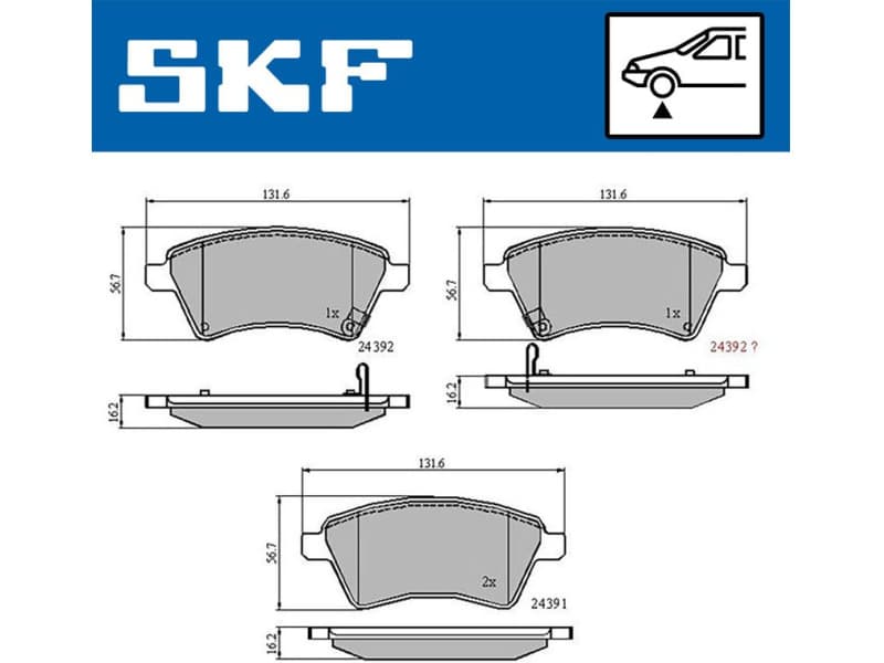 Brake Pad Set, disc brake VKBP80185A