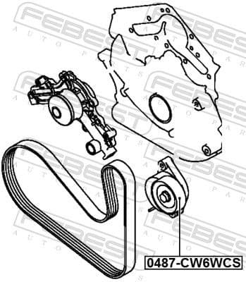 Tensioner Pulley, V-ribbed belt 0487-CW6WCS - image 2