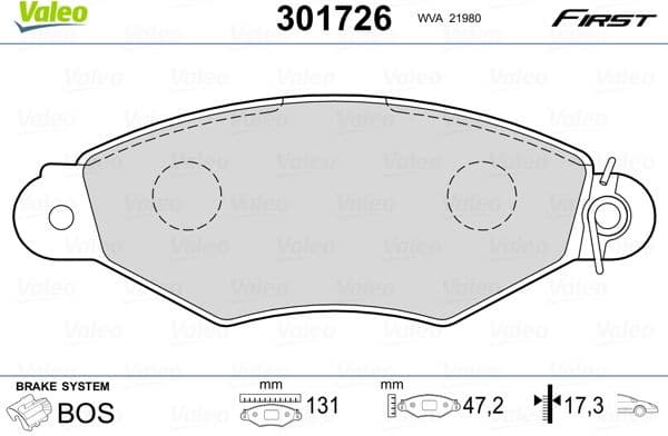 Brake Pad Set, disc brake ESSENTIAL 301726