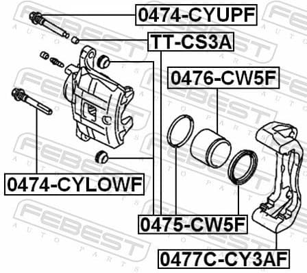 Brake Caliper Bracket Set 0477C-CY3AF - image 2