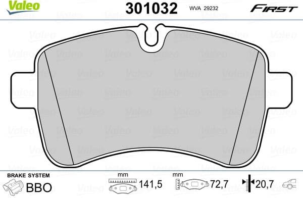 Brake Pad Set, disc brake ESSENTIAL 301032