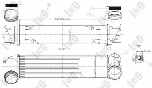 Charge Air Cooler LORO 004-018-0010 - image 2