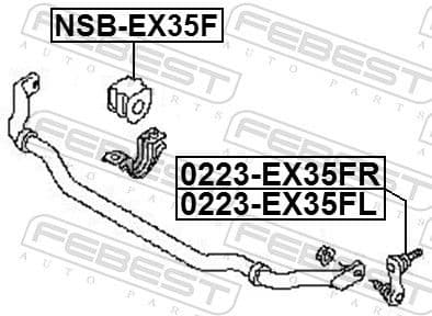 Link/Coupling Rod, stabiliser bar 0223-EX35FR - image 2