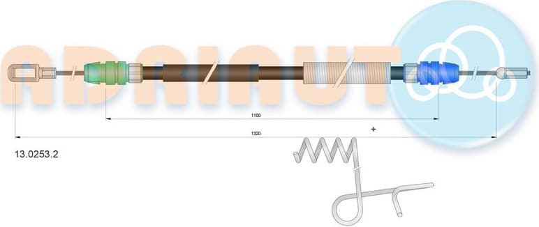 Cable Pull, parking brake 13.0253.2