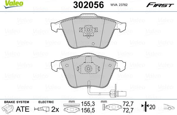 Brake Pad Set, disc brake ESSENTIAL 302056