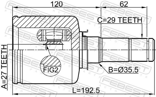 Joint Kit, drive shaft 2111-TKE4WDLH - image 2