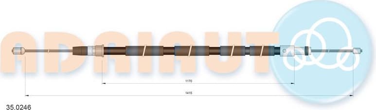 Cable Pull, parking brake 35.0246