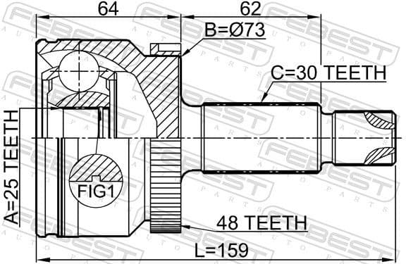Joint Kit, drive shaft 1210-IX35D7A48 - image 2