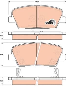 Brake pads rear, Top Quality GDB3499 - image 3