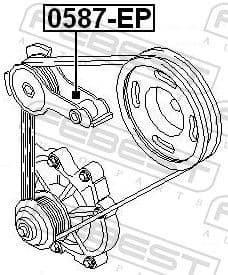 Tensioner Pulley, V-ribbed belt 0587-EP - image 2