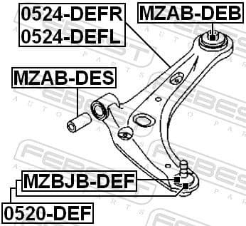 Control/Trailing Arm, wheel suspension 0524-DEFL - image 2