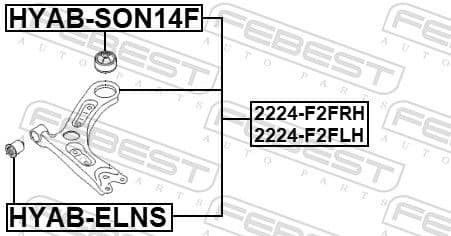 Control/Trailing Arm, wheel suspension 2224-F2FRH - image 2