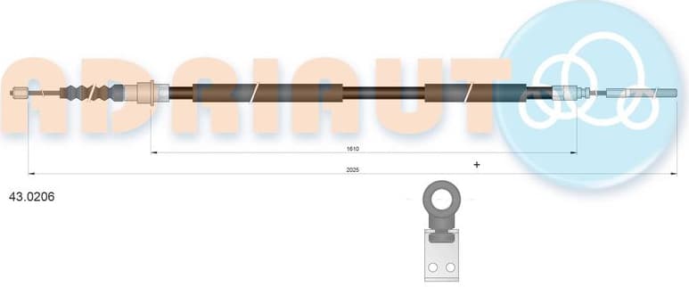 Cable Pull, parking brake 43.0206