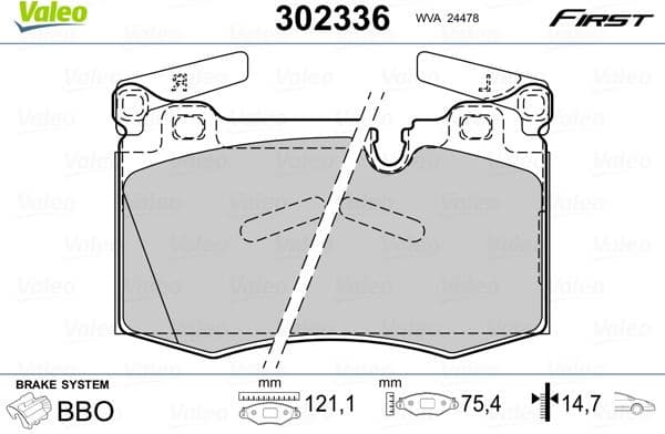 Brake Pad Set, disc brake ESSENTIAL 302336