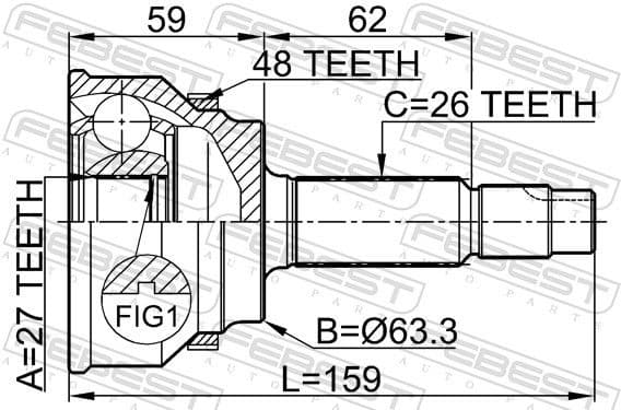 Joint Kit, drive shaft 0110-061A48 - image 2