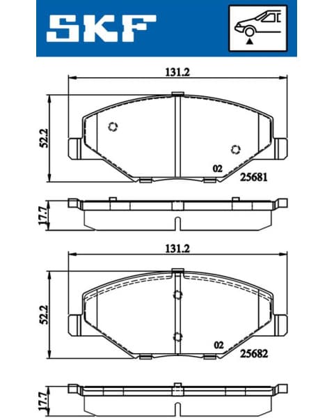 Brake Pad Set, disc brake VKBP80628
