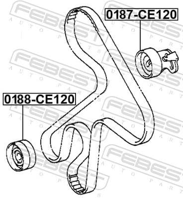 Tensioner Pulley, timing belt 0187-CE120 - image 2