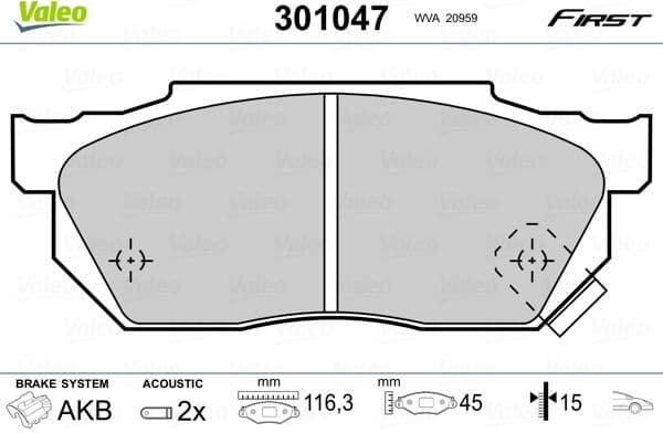 Brake Pad Set, disc brake ESSENTIAL 301047