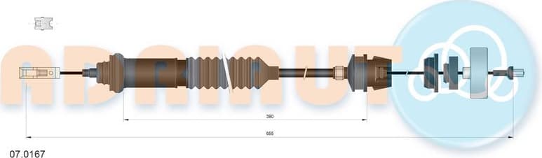 Cable Pull, clutch control 07.0167