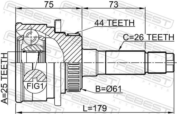 Joint Kit, drive shaft 0510-B25A44 - image 2
