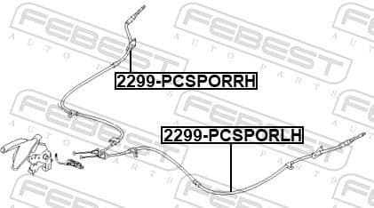 Cable Pull, parking brake 2299-PCSPORLH - image 2