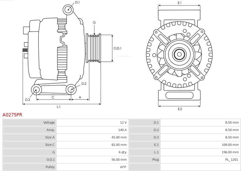 Alternator Remanufactured AS A0275PR - image 5