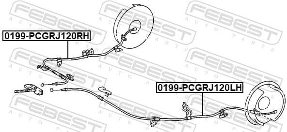 Cable Pull, parking brake 0199-PCGRJ120LH - image 2