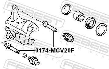 Guide Bolt, brake caliper 0174-MCV20F - image 2