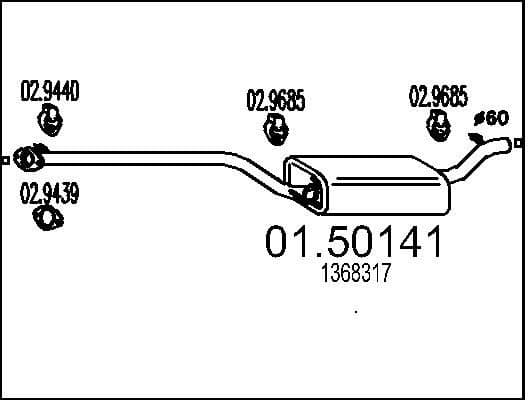 Centre Muffler 01.50141