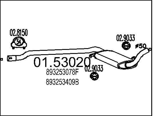 Centre Muffler 01.53020