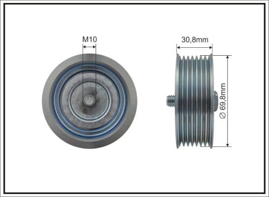 Deflection/Guide Pulley, V-ribbed belt 500429