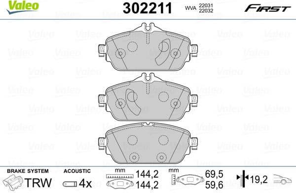 Brake Pad Set, disc brake ESSENTIAL 302211