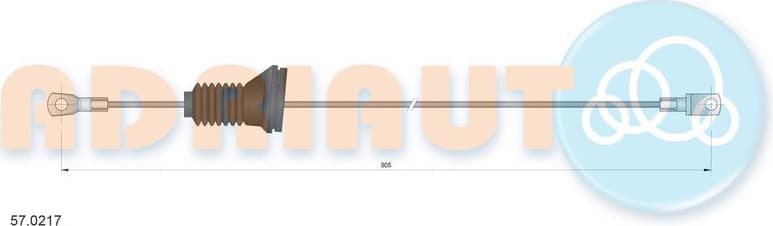 Cable Pull, parking brake 57.0217