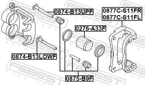 Guide Bolt, brake caliper 0874-B13UPF - image 2