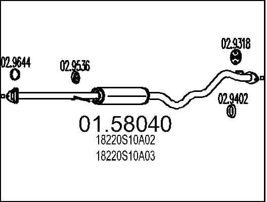 Centre Muffler 01.58040