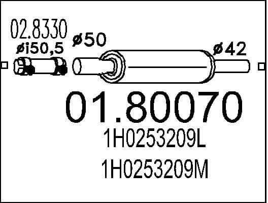 Centre Muffler 01.80070