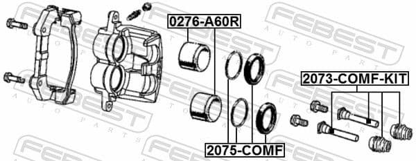 Bellow, brake caliper guide 2073-COMF-KIT - image 2