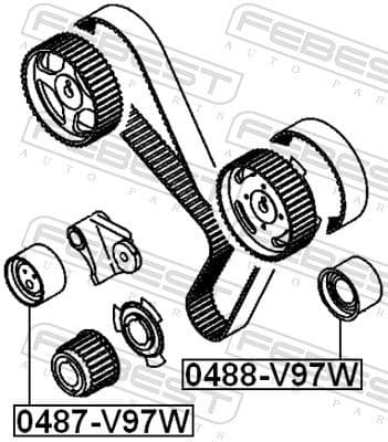Deflection Pulley/Guide Pulley, timing belt 0488-V97W - image 2