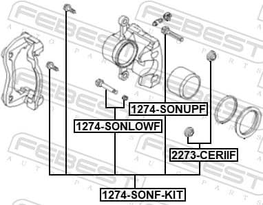 Guide Sleeve Kit, brake caliper 1274-SONF-KIT - image 2