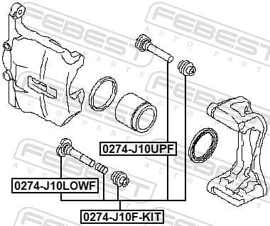 Guide Bolt, brake caliper 0274-J10F-KIT - image 2