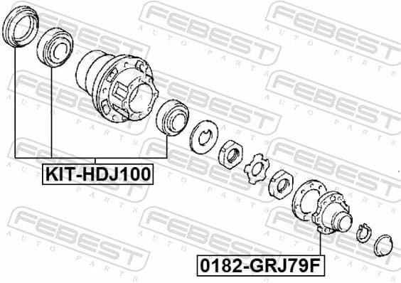 Bearing, drive shaft KIT-HDJ100 - image 2