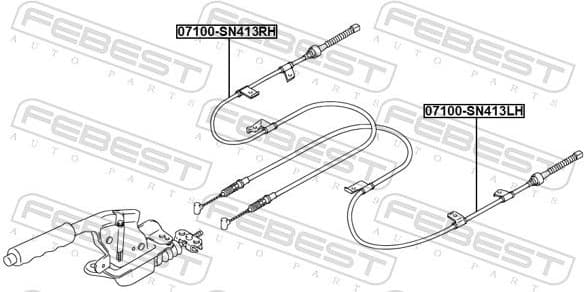Cable Pull, parking brake 07100-SN413LH - image 2
