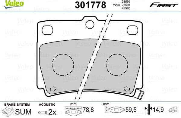Brake Pad Set, disc brake ESSENTIAL 301778
