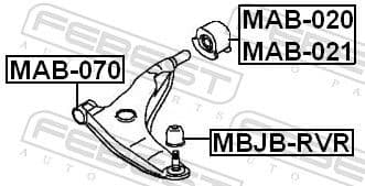 Mounting, control/trailing arm MAB-070 - image 2