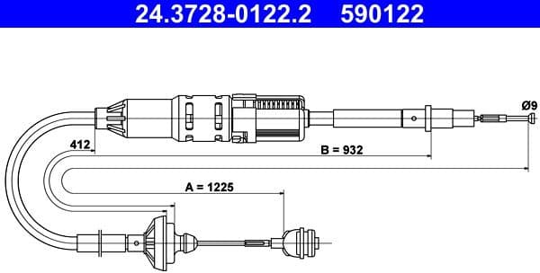 Cable Pull, clutch control 24.3728-0122.2